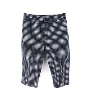 Gloria Vanderbilt Capri Pants Womens Sz 10 Blue‎ White Geometric Stretch Pockets